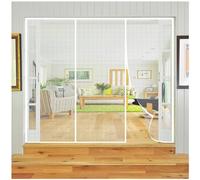 Fly Screen Door Magnetic, 135x200cm Magnetic Fly Screen, Made of Polyester, with Mounting Accessories, Wind-Repellent, Self-Closing, for Doors, Balcony Doors White