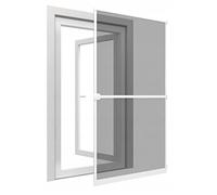 Fly Screen Door with Frame, Aluminium Frame 100 x 215 cm | White Insect Protection Door, Screen Balcony Door with Fibreglass Mesh | Door Against Insects and Mosquito Screen with Self-Assembly Kit