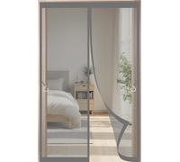 Fly Screen Door with Magnetic Closure, Balcony, Patio, Insect Protection, Curtain, Without Drilling(Gray,80x210cm)