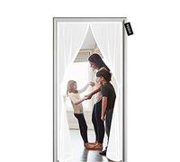 Fly Screen Doors Magnetic 240 x 200 cm Magnetic Top-to-Bottom Seal Snaps Shuts Automatically, Keep Fresh Air in & Bugs Out - White