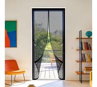 Fly Screen for Doors 101 x 258 cm No Tools Installation Insect Protection Door Powerful Magnets and Full Frame Magic Tape Suitable for Patio Room Balcony Bedroom, Black