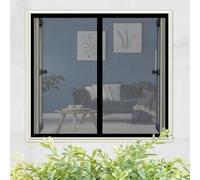 Fly Screen for Doors 125 x 220 cm Reinforced Polyester Anti-Tearing, Self Sealing, Keeps Bugs Out Heavy Duty Fly Door Screen Mesh, Curtains for Patio Doors Balcony, Black