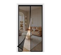 Fly Screen for Doors 210 x 200 cm Easy to Install Without Drilling Door Fly Screen Curtain for All Door Sizes, Black