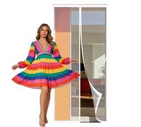Fly Screen for Doors 80 x 270 cm Self Sealing Insect Protection Door Keep Bugs Out Lets Fresh Air Suitable for Balcony, Terrace, Cellar, Bedroom and Sliding Room, White