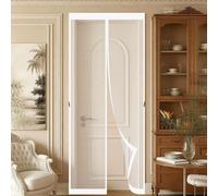 Fly Screen for Doors 82 x 212 cm Self-Sealing Mesh Powerful Magnets and Adhesive Strips, Hands-Free Closing Magnetic Door Curtain for Outdoor, Gym, Sun House Porch, White