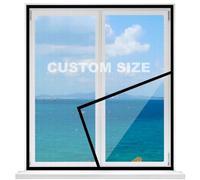 Fly Screen for Windows,Custom Size Insect Netting,Cat Proof Window Net with Zip,Durable Fibergalss Mesh,Keep Bugs/Flys/Mosquitoes/Bee/Spider Out