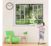 Fly Screen for Windows Magnetic Net, 70x125cm Screen Mesh Curtain with Full Frame to Bottom Seal for Keep Bugs Fly Out Mesh Curtain for Sliding Glass Door Patio Door Black
