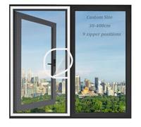 Fly Screen for Windows with Zipper Opening,Custom Size Self-Adhesive Netting Fly Screen Anti-Mosquito Insect Window Mesh Net,Cat Proof Window Screens