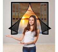 Fly Screen Mosquito Net 100 x 178 cm(39 x 70inch), Magnetic Door Curtains Fly Screen, Easy to Install for Kitchen/Bedroom/Room Window, Black