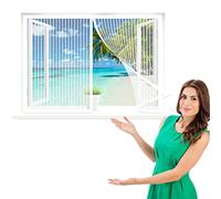 Fly Screen Mosquito Net, 170 x 110 cm Window Fly Screen net with Self-Adhesive Tape, Durable Transparent for French Doors/Sliding Glass Doors/Patio Doors, White