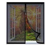 Fly Screen Mosquito Net for Window 90 x 110 cm Easy Installation No Drilling Or Screwing Magnetic Curtain for Fly Proof Window Door for Windows Nets to Keep Bugs Out, Black