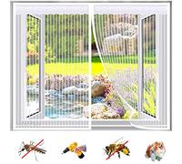 Fly Screen Mosquito Net for Window, Anti Insect Protection Mesh Magnetic Window Screen Curtain,Shuts Automatically Top-to-Bottom Seal No Drilling- White 2|| 55x78inch(140x200cm)
