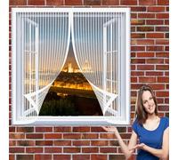 Fly Screen Mosquito Net for Windows 78 x 118 cm(31 x 46inch) Nets to Keep Bugs Out Mosquito Bug Protection Without Drilling Easy to Install Insect Mosquito Net Fly Screens for Windows, White