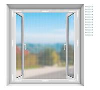 Fly Screen Mosquito Net for Windows, EXTSUD 150 x 150 cm Fly Window Screen Mesh Insect Netting Bug Bee Mosquito with Click-On Install Magnetic Stripe (White)