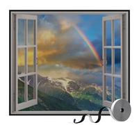 Fly Screen Window, 115x200cm Window Screen Fibergalss Insect Mesh Mosquito Net for Windows, Black Window Mesh Washable for Kitchen Bedroom Keeps Flies Out