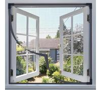 Fly Screen Window Magnet, 100 x 150 cm, Upgraded Version DIY Insect Protection Magnetic Window with Locking Clips, Self-Adhesive Magnetic Frame, No Drilling, Reinforced Self-Sealing Magnets