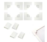 Fly Screen Window Magnet Set - 8 x Screen Angles and 4 x Window Clips, White Acrylic, Easy Installation and High Adaptability, DIY Adjustable Magnetic Mosquito Protection Clamp