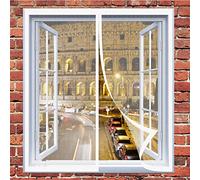 Fly Screen Window Mesh Net 60 x 110 cm Mosquito Net Window Mesh Prevents Insects No Drilling Or Screwing Easy Installation Insect Netting Fitted to Multiple Windows, White