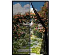 Fly Screens Doors 100 x 208 cm Powerful Magnets Keep Bugs Out Lets Fresh Air in Fly Insect Screen Door Easy to Install Without Drilling for Patio Bedroom Sliding Kitchen, Black