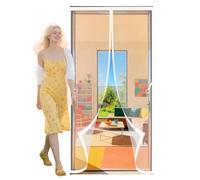 Fly Screens Doors 100 x 285 cm Hundreds of Sizes Magnetic Door Curtains Fly Screen Keep Bugs Out Lets Fresh Air in for Home, Bedroom, Living Room, Kitchen, Patio, White