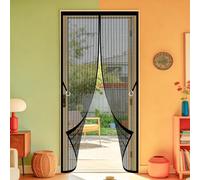 Fly Screens Doors 101 x 269 cm No Tools Installation Fly Nets for Doors Keeps Bugs Out for Balcony Room, Bedroom, Kitchen, Children's Room, Single Sliding Room., Black