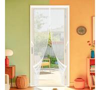 Fly Screens Doors 109 x 298 cm No Tools Installation Fly Nets for Doors Keeps Bugs Out for Balcony Room, Bedroom, Kitchen, Children's Room, Single Sliding Room., White