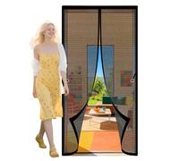 Fly Screens Doors 111 x 296 cm Hundreds of Sizes Magnetic Door Curtains Fly Screen Keep Bugs Out Lets Fresh Air in for Home, Bedroom, Living Room, Kitchen, Patio, Black