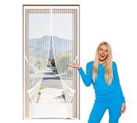 Fly Screens Doors 112 x 194 cm Hands Free Closing Screen Mesh Insect Protection Door Keeping Out Flies Bug for Home, Bedroom, Living Room, Kitchen, Patio, White