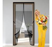 Fly Screens Doors 116 x 263 cm Self Sealing, Hands Free Fly Screen Curtain Keep Bugs Out Lets Fresh Air for Home, Bedroom, Living Room, Kitchen, Patio, Black