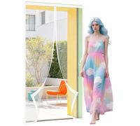 Fly Screens Doors 125 x 206 cm Hundreds of Sizes Mosquito Proof Door Curtains Keep Bugs Out Lets Fresh Air in for Living Room, Bedroom, Patio, White