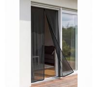 Fly Screens Doors 125 x 207 cm Full Frame Magic Tape Kid and Pet Friendly Fly Curtains with Powerful Magnets Keeps Bugs Out No Drill Installation Automatically Closes, Black