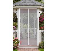 Fly Screens Doors 130 x 178 cm Full Frame Magic Tape Kid and Pet Friendly Duty Door Screen Keep Bugs Out & Lets Fresh Air in No Drill Installation Automatically Closes, White