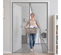 Fly Screens Doors 133 x 291 cm Frame Hook & Loop Hundreds of Sizes Fly Insect Screen Door with Powerful Magnets Keeps Bugs Out Easy to Install Without Drilling, Grey