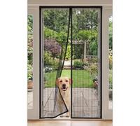 Fly Screens Doors 146 x 207 cm Frame Hook & Loop Hundreds of Sizes Fly Insect Screen Door with Powerful Magnets Keeps Bugs Out No Drill Installation Automatically Closes, Black