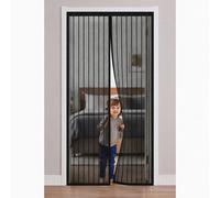 Fly Screens Doors 193 x 180 cm Frame Hook & Loop Hundreds of Sizes Duty Door Screen Keep Bugs Out & Lets Fresh Air in No Drill Installation Automatically Closes, Black