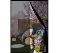 Fly Screens Doors 65 x 232 cm Powerful Magnets and Full Frame Magic Tape Cat Screen Door Hands Free No Drill Installation for Patio Bedroom Sliding Kitchen, Black