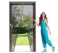 Fly Screens Doors 66 x 295 cm Full Frame Magic Tape Magnetic Fly Curtain Keep Fresh Air in Bugs Out for Living Room, Bedroom, Patio, Grey