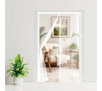 Fly Screens Doors 69 x 228 cm Self-Sealing Mesh, Powerful Magnets and Full Frame Magic Tape, No Drill Installation, Keeps Bugs Out, Magnetic Bug Mesh Curtain for Patio Door, White