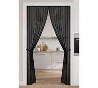 Fly Screens Doors 80 x 160 cm Frame Hook & Loop Hundreds of Sizes Fly Insect Screen Door with Powerful Magnets Keeps Bugs Out Easy to Install Without Drilling, Black