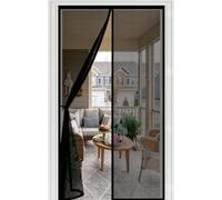 Fly Screens Doors 82 x 232 cm Self-Sealing Mesh, Powerful Magnets and Full Frame Magic Tape, No Drill Installation, Keeps Bugs Out, Patio Insect Door Screen for Patio Door, Black