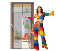 Fly Screens Doors 87 x 270 cm Powerful Magnets Fly Bug Mosquito Mesh Curtain Keep Bugs Out Lets Fresh Air in for Home, Bedroom, Living Room, Kitchen, Patio, Grey