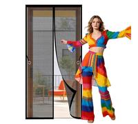 Fly Screens Doors 97 x 297 cm Powerful Magnets Fly Bug Mosquito Mesh Curtain Keep Bugs Out Lets Fresh Air in for Home, Bedroom, Living Room, Kitchen, Patio, Black