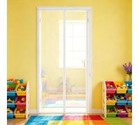 Fly Screens Doors 99 x 190 cm Curtain, Heavy Duty Self-Sealing Mesh, Door Screen Automatically Closes Fly Insect Screen Door for Front Doors, Sliding, White