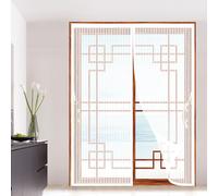 Fly Screens Doors 99 x 92 cm Various Sizes, with Full Frame Magic Tape, Automatic Closing Magnetic Fly Insect Screen Door for Patio Doors Balcony Bedroom, White