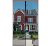 Fly Screens Doors Nets 280x270cm Heavy Duty Mesh Curtain Mosquito Proof Door Curtains Top-to-Bottom Seal Shuts Automatically Keep Insects Out Kid and Pet Friendly Black