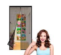 Fly Screens Doors Nets 72 x 194 cm Heavy Duty Fly Door Screen Mesh Easy to Install Without Drilling Automatically Closes for Balcony Door, Black