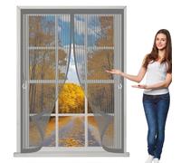 Fly Screens for Curtain 108 x 70 cm Powerful Magnets, No Drill Installation, Automatically Closes, for Keeping Out Flies & Bug Mesh Screen Curtain for All Types of Windows, Grey