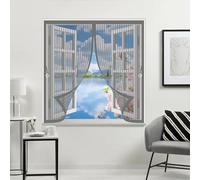Fly Screens for Curtain 112 x 130 cm Powerful Magnets, No Drill Installation, Automatically Closes, for Keeping Out Flies & Bug Fly Screens Curtain for All Types of Windows, Grey