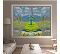 Fly Screens for Curtain 124 x 84 cm with Powerful Magnets & Full Frame Magic Tape, Keep Bugs Out & Lets Fresh Air in Screen Curtain with Magnets for All Types of Windows, Grey