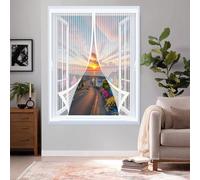 Fly Screens for Curtain 84 x 76 cm with Powerful Magnets & Full Frame Magic Tape, Keep Bugs Out & Lets Fresh Air in Mosquito Insects Screen Mesh for All Types of Windows, White